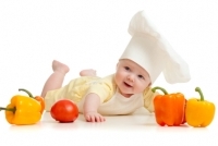 Schéma d'introduction des légumes et des fruits - 1ére étape de diversification de bébé